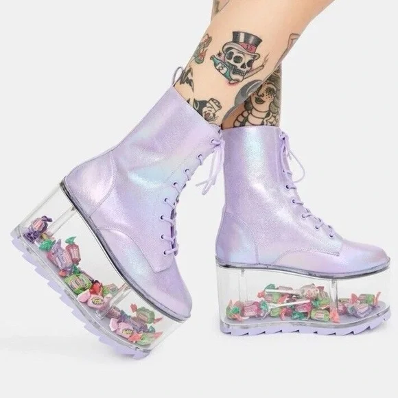✨ YRU metallic platform boots 6 - Picture 12 of 12